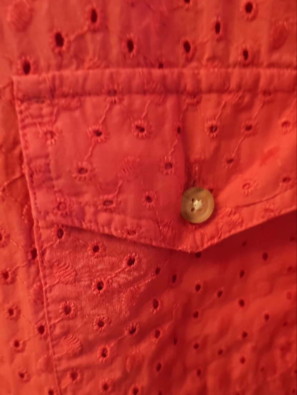 croft & barrow Hot Pink Eyelet Button-Down Shirt - Picture 3 of 10